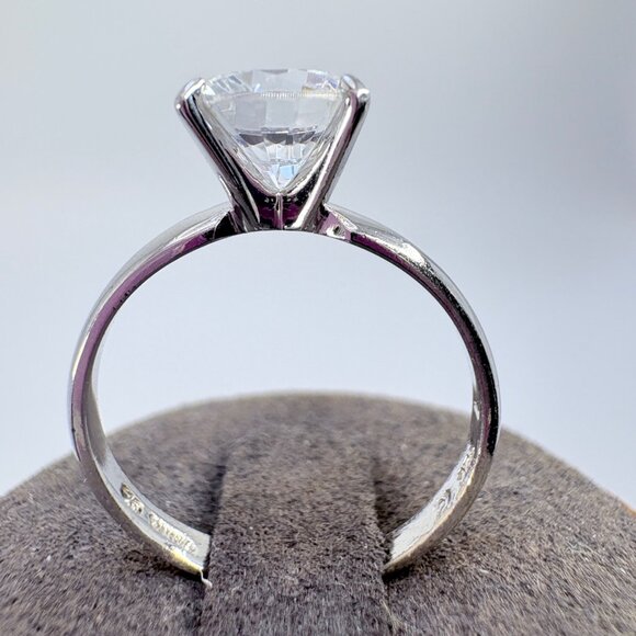 VTG Sterling Silver 925 Cubic Zirconia Brilliant Cut Prong Set Ring Size 6.75 - Picture 4 of 9